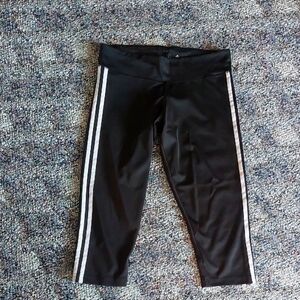 😮 3/$10 Adidas Black and White Leggings with Signature Stripes